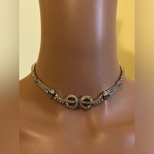 Vintage Otis Sterling Silver & Rhinestone Necklace